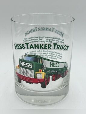 Vintage 1996 Hess Toy Truck Whiskey Glasses Tanker 10 oz